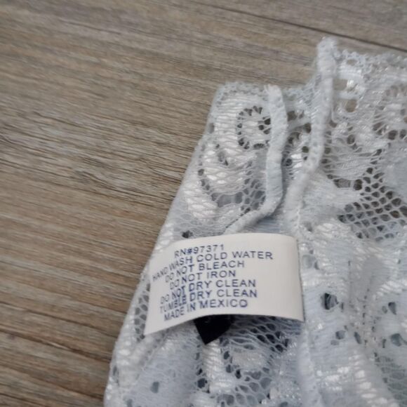 Y2K Blue Rose Sheer Floral Lace Coquette Cami - Picture 5 of 5